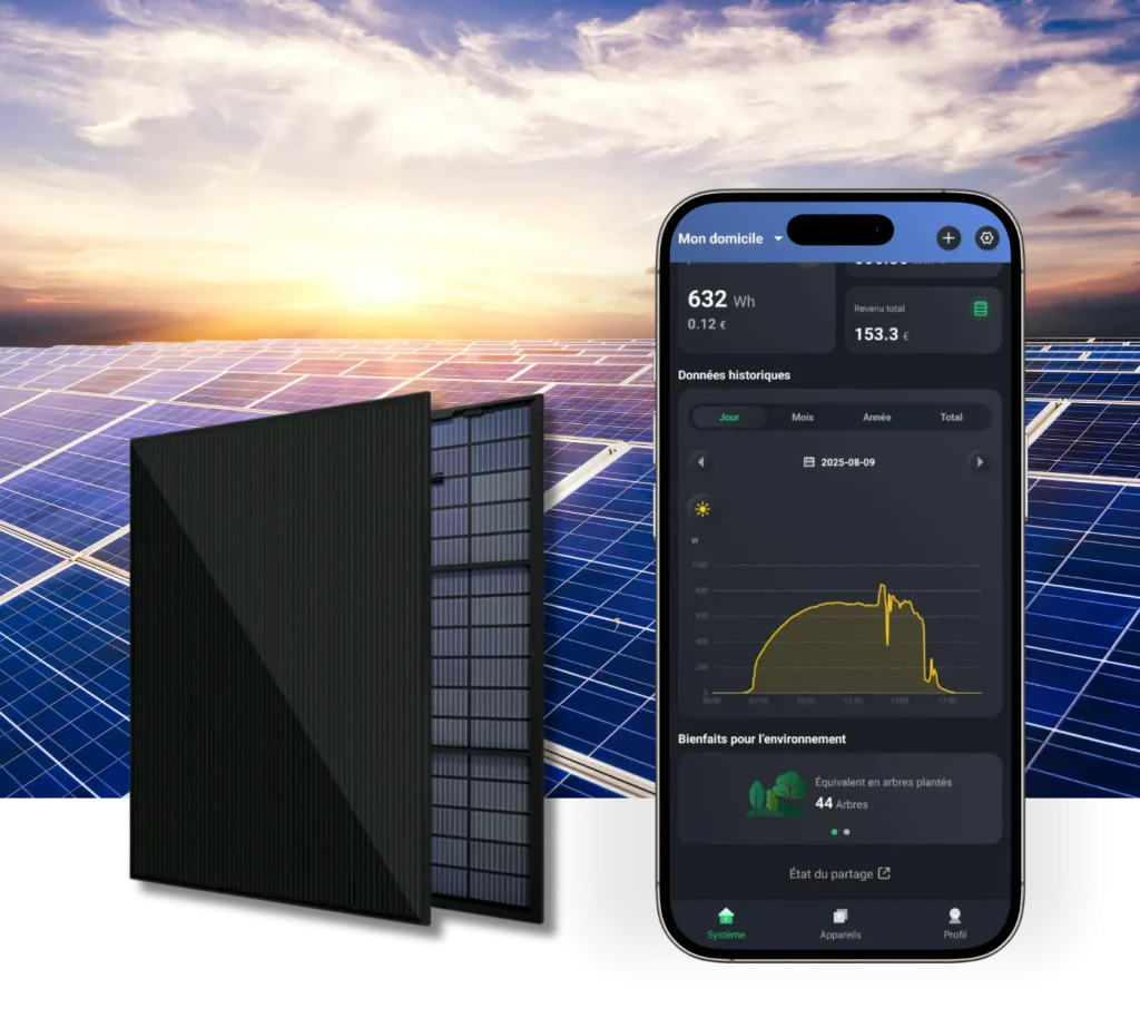 Panneaux solaires plug and play mono cristallins et applications de suivi